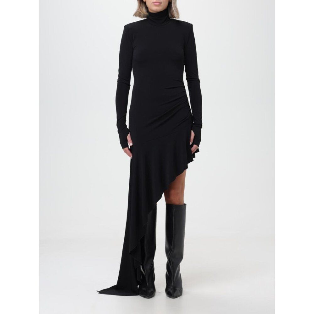 The Andamane Nancy Long Sleeve Dress High Low Asymmetrical Black Size 38 US 2